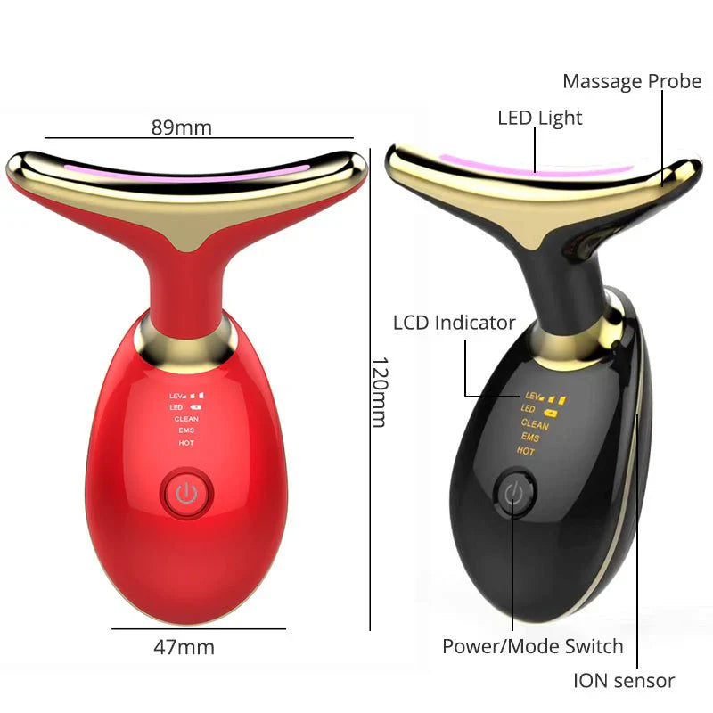 EMS Red Light Therapy Face & Neck Massager – Lift & Tighten Skin
