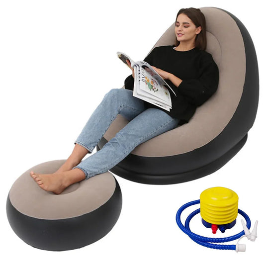 2PCS Portable Inflatable Sofa Chair with Air Pump