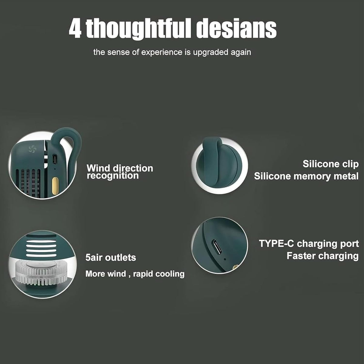 Portable Mini Bladeless Fan – Silent USB Clip Cooling