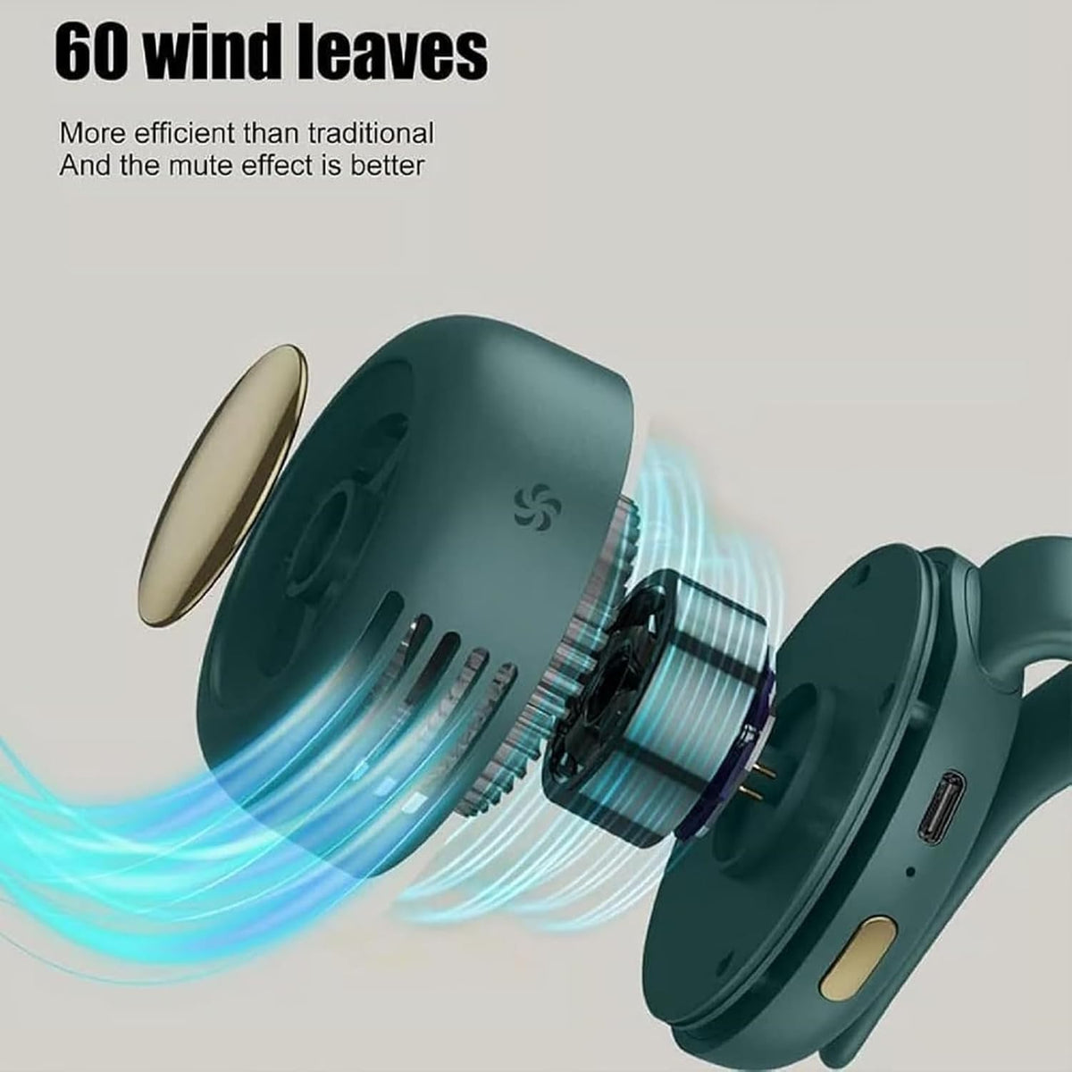 Portable Mini Bladeless Fan – Silent USB Clip Cooling