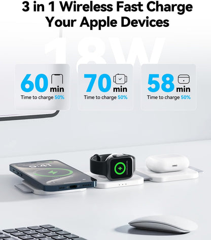 3-in-1 Magnetic Wireless Charging Station – Fast Charge All Your Apple Devices