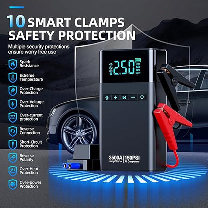 Heavy-Duty Car Battery Booster & Tire Inflator