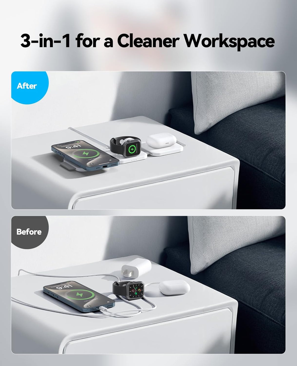 3-in-1 Magnetic Wireless Charging Station – Fast Charge All Your Apple Devices