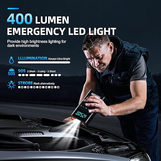 Heavy-Duty Car Battery Booster & Tire Inflator