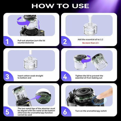 5 in 1 Retractable Fast Car Charger with Starlight & Aromatherapy