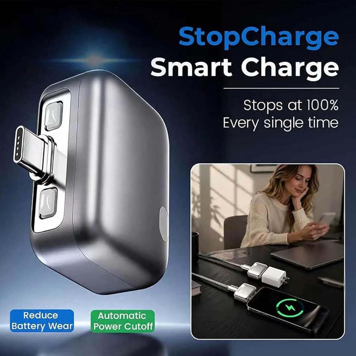 Smart Auto Cut-Off Charger Adapter – Battery Protection Fast Charger