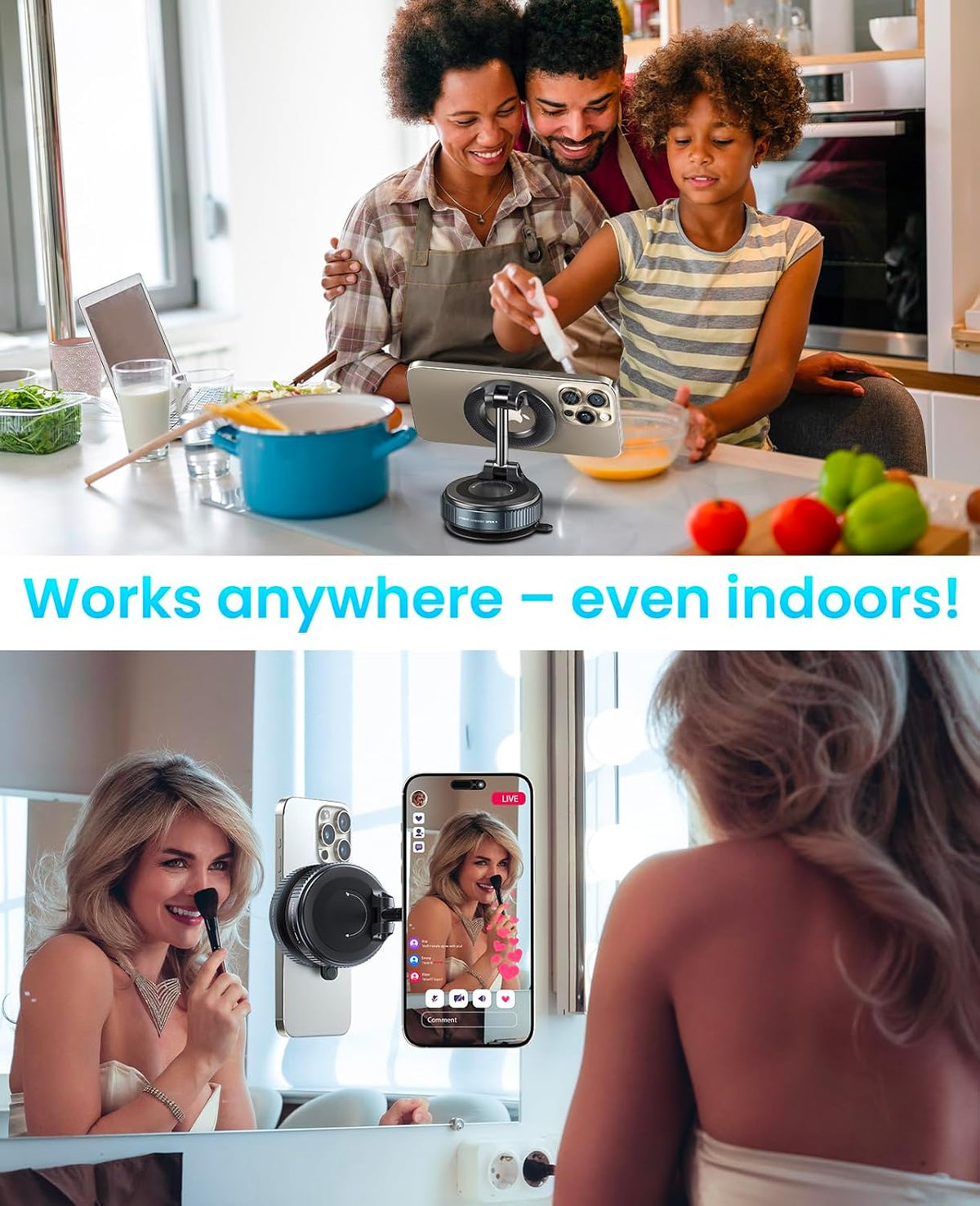 Vacuum Suction Magnetic Car Phone Holder