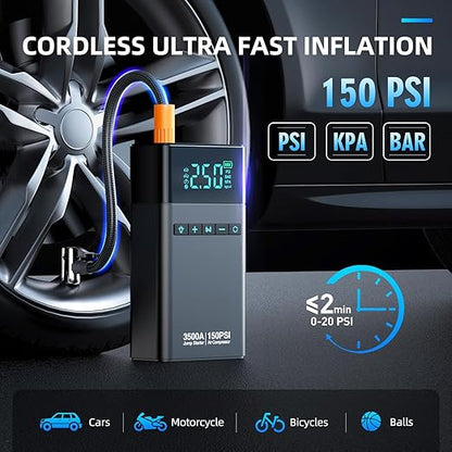 Heavy-Duty Car Battery Booster & Tire Inflator