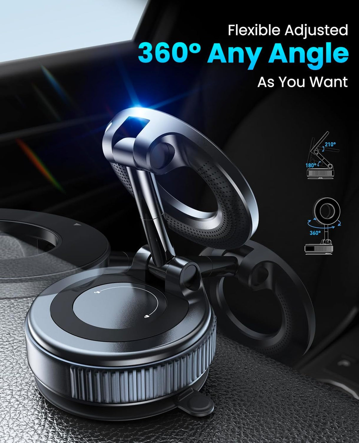 Vacuum Suction Magnetic Car Phone Holder
