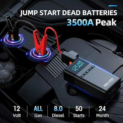 Heavy-Duty Car Battery Booster & Tire Inflator