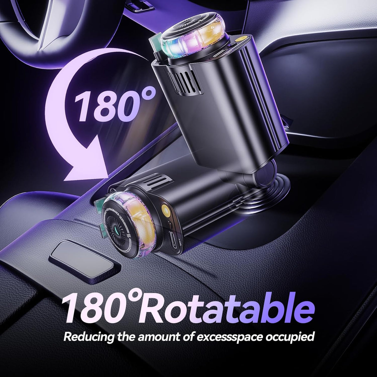 5 in 1 Retractable Fast Car Charger with Starlight & Aromatherapy