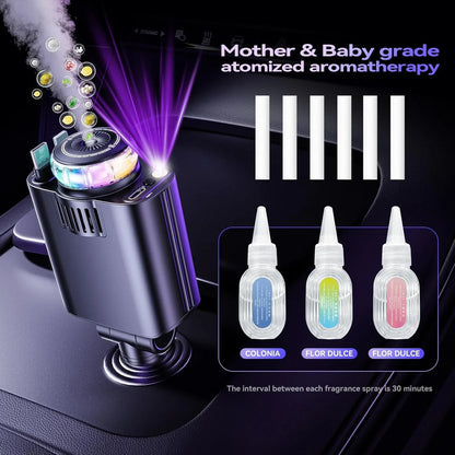 5 in 1 Retractable Fast Car Charger with Starlight & Aromatherapy