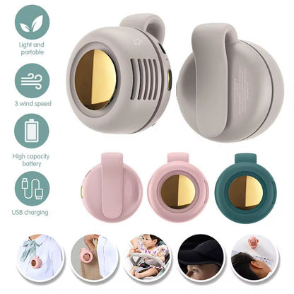 Portable Mini Bladeless Fan – Silent USB Clip Cooling