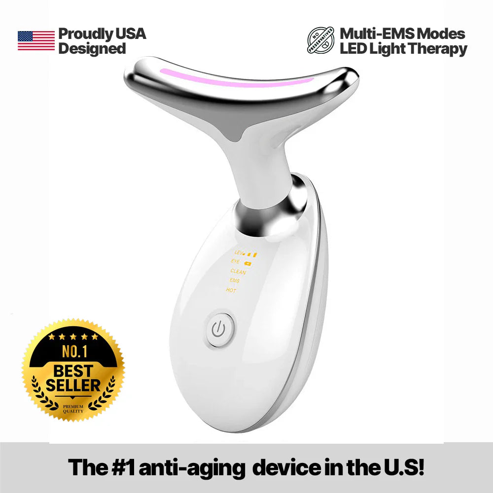 EMS Red Light Therapy Face & Neck Massager – Lift & Tighten Skin