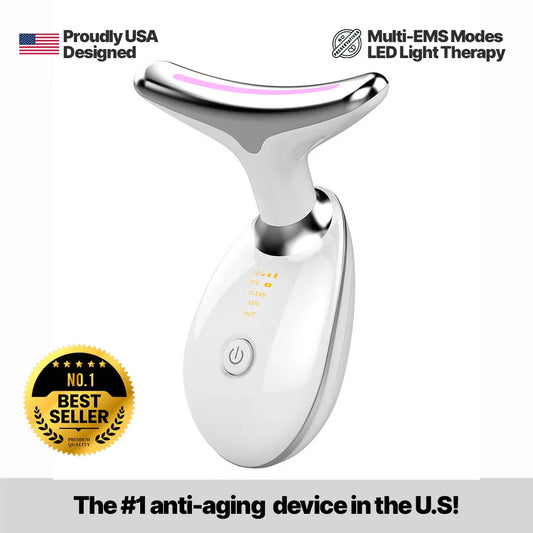 EMS Red Light Therapy Face & Neck Massager – Lift & Tighten Skin