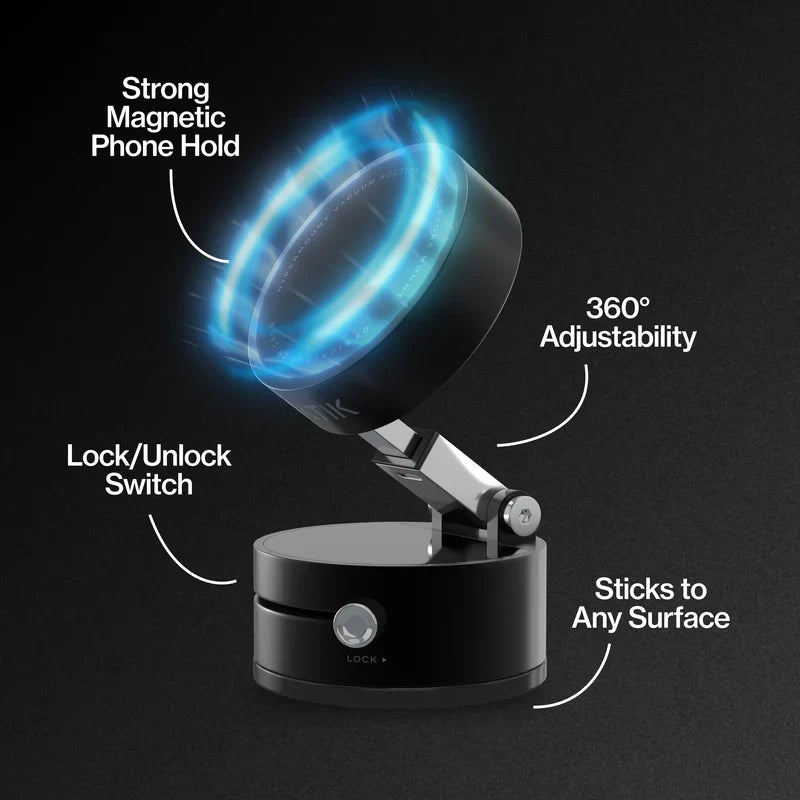 HyperMount Vacuum Phone Holder – Stick, Twist, Lock
