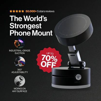 HyperMount Vacuum Phone Holder – Stick, Twist, Lock